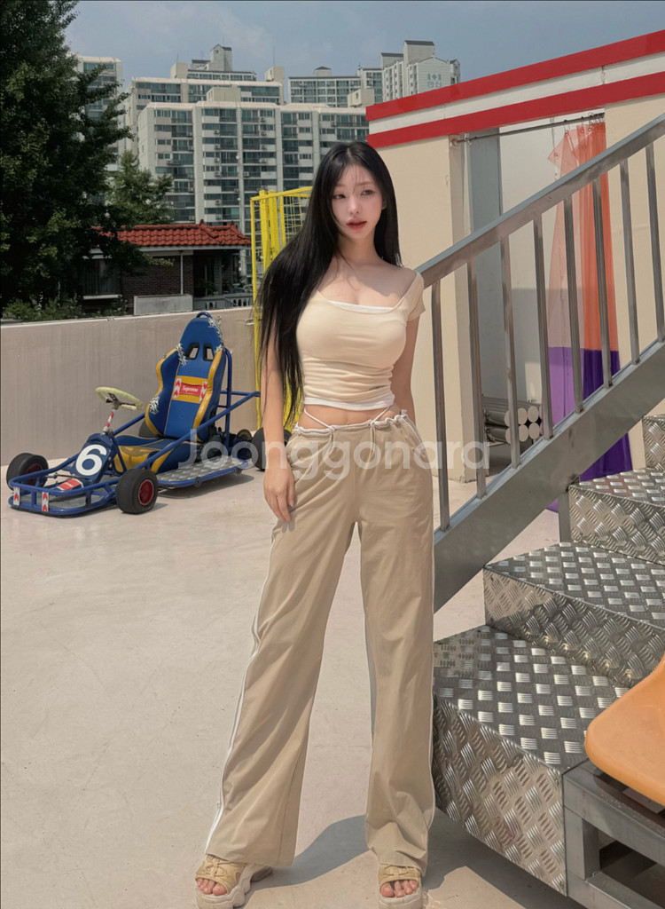 카인다미 제니 트레이닝 팬츠 베이지--5