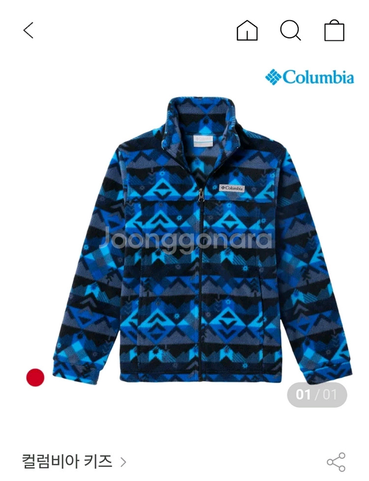 콜롬비아 키즈 플리스 자켓--1
