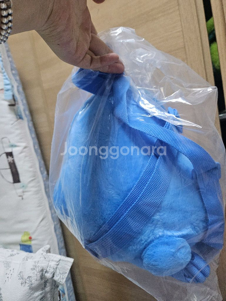 라인프렌즈 키즈 백팩 상어 브라운 인형 가방--1