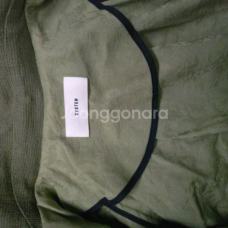 시스템 카키색 후드 야상 점퍼--8