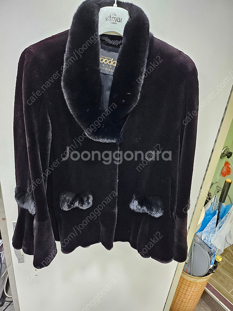 우단 블랙그라마 쉬어드 밍크코트--0