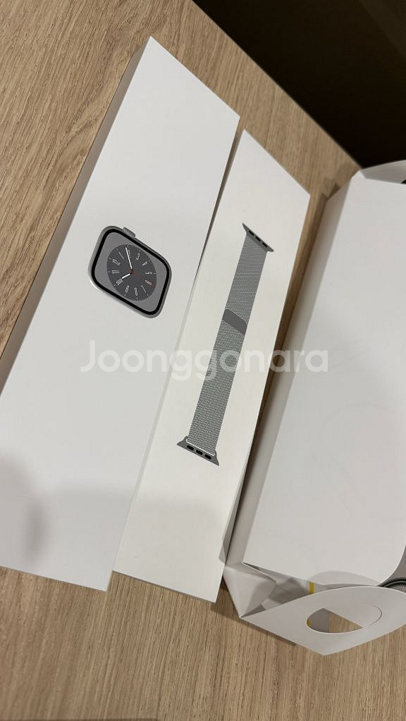 애플워치8 45mm 스테인리스 실버 셀룰러 밀레니즈루프--2