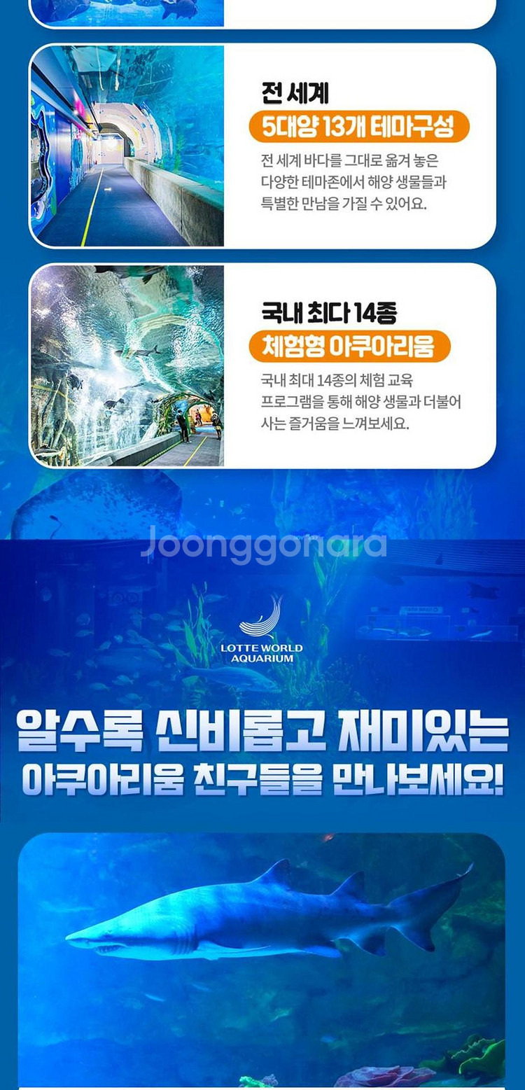 서울 스카이 전망대 + 월드타워 아쿠아리움 2인권--3