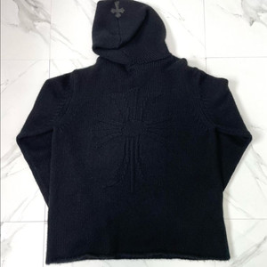 신형 크롬하츠 멀티 레더패치 빅크로스 캐시미어 후드티