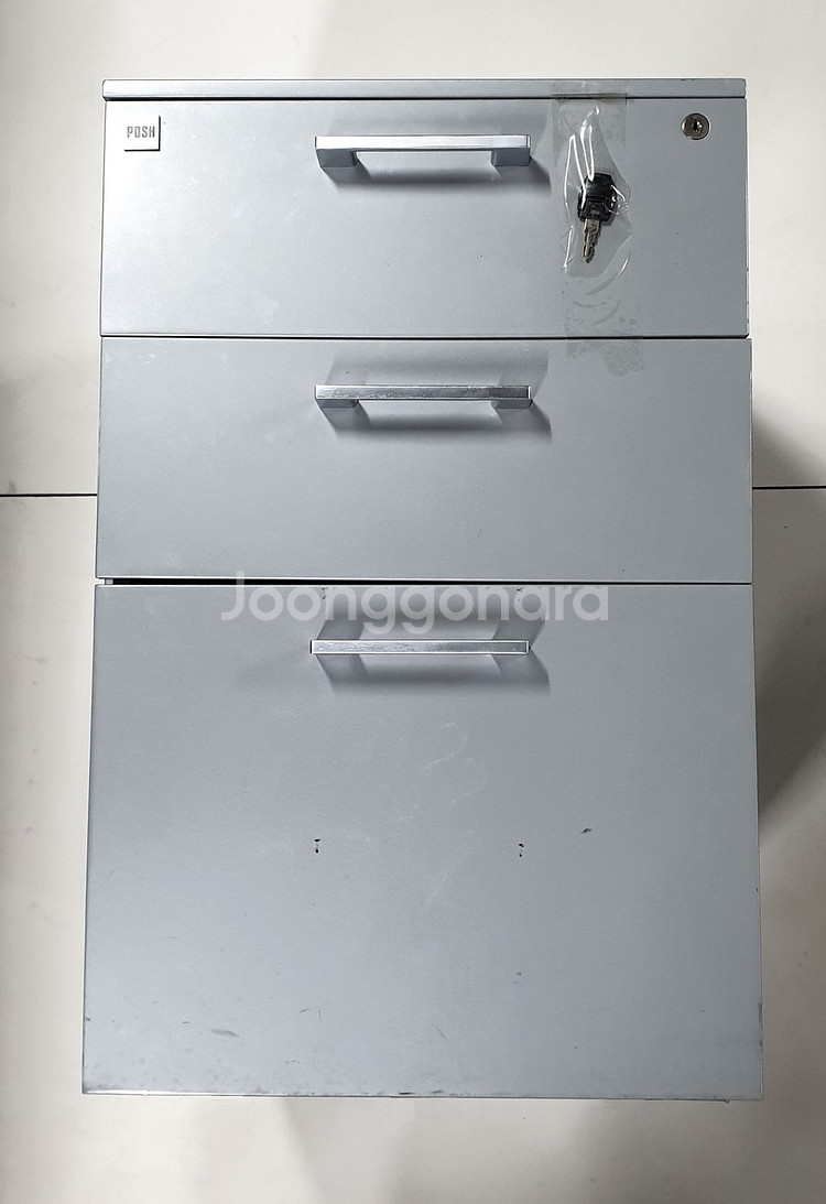 허먼밀러 POSH 3단 철제 서랍장 (회색)--0