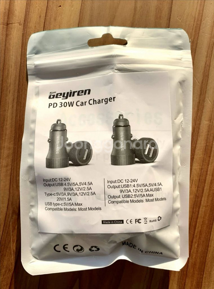 GEYIREN 차량용 USB 타입 C 충전기 30W--2