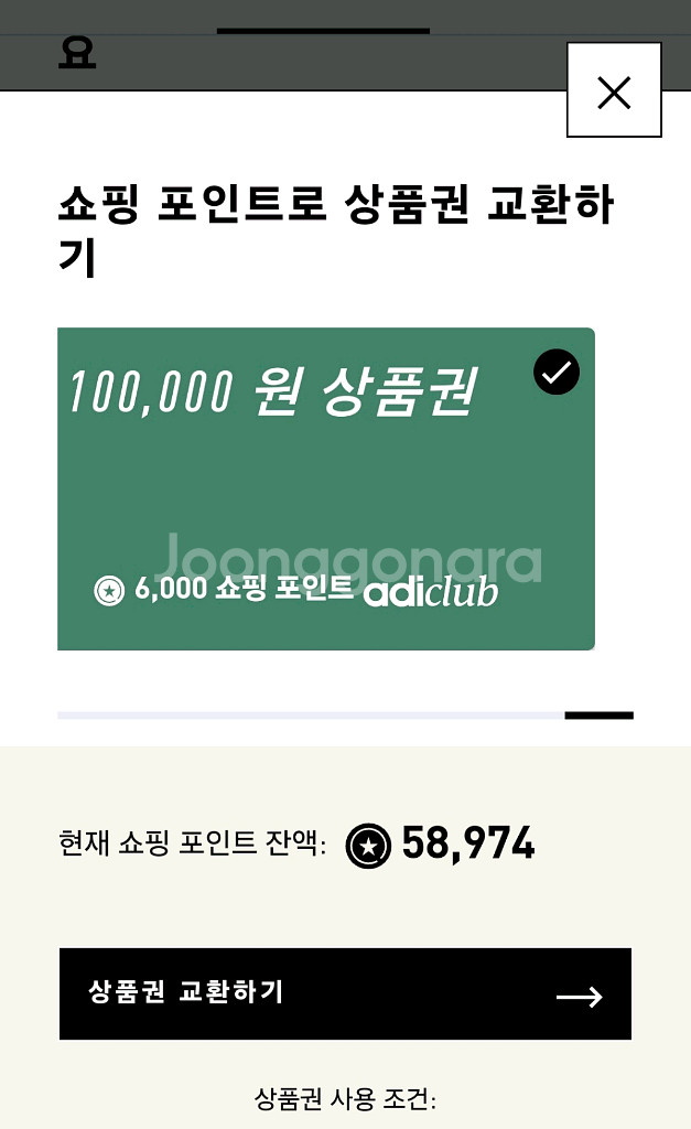 아디다스 10만원 쿠폰 포인트--0