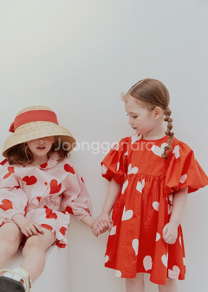 로아앤제인 하트 원피스 120사이즈 5-6세--1