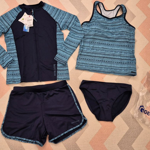 베이직 엘르 여성용 집업 래쉬가드 4종 세트 (L)