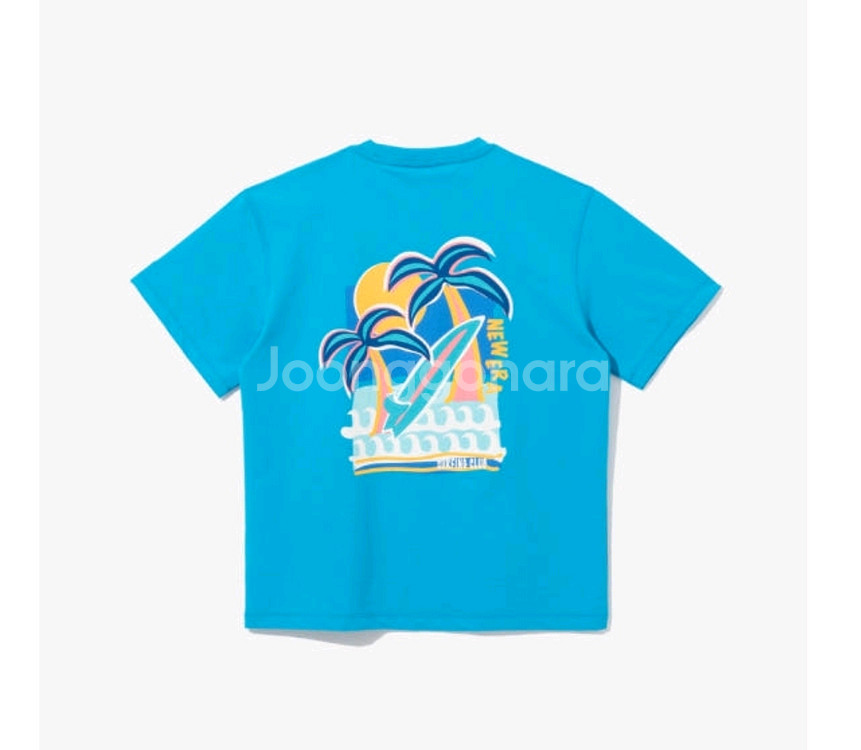 뉴에라키즈 팜 트리 티셔츠 블루 140 새상품!--5