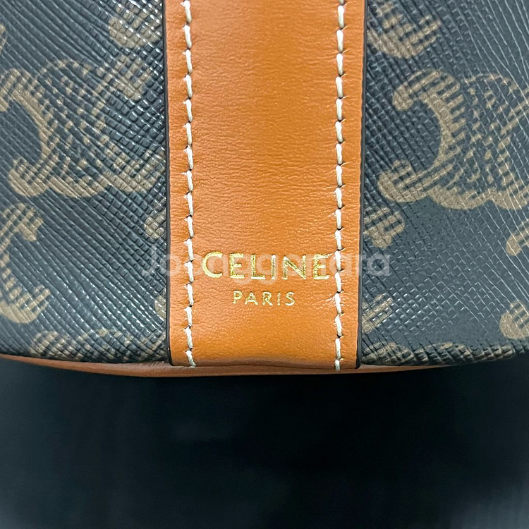 셀린느 트리옴페 캔버스 스몰 드로우스트링 버킷백 가방--4