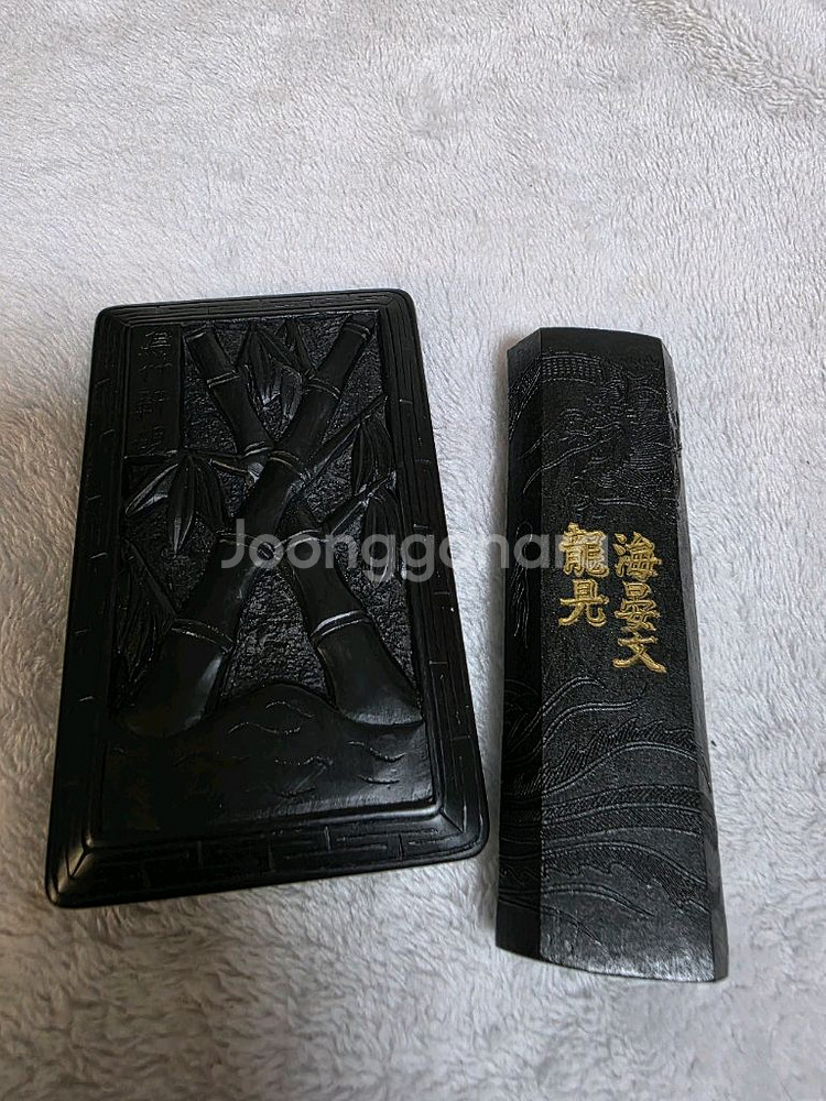 고급 서예 수제 오석 벼루 등 도구 셋트 택포--0