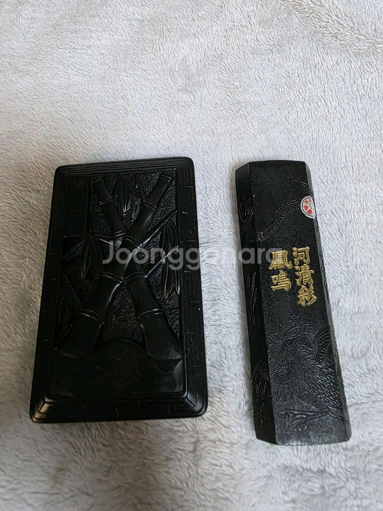 고급 서예 수제 오석 벼루 등 도구 셋트 택포--1