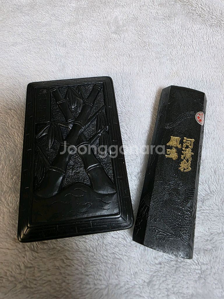 고급 서예 수제 오석 벼루 등 도구 셋트 택포--2