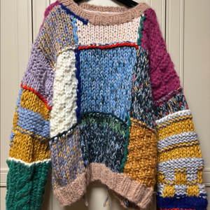 핸드메이드 패치워크 니트 (새제품)