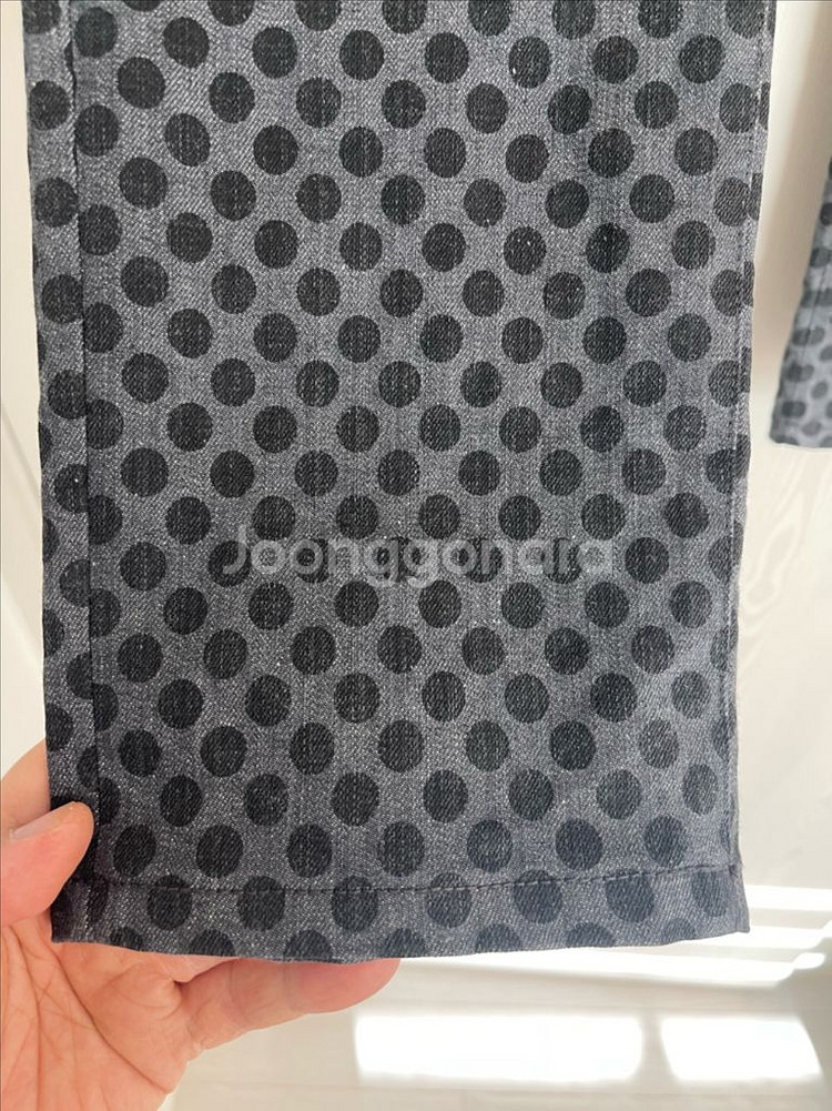 D&G 도트패턴 그레이 strech 14 데님 청바지--2