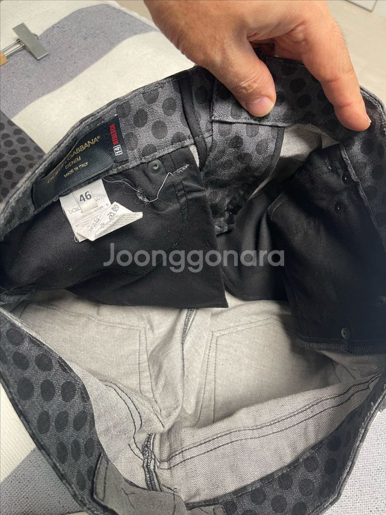 D&G 도트패턴 그레이 strech 14 데님 청바지--9