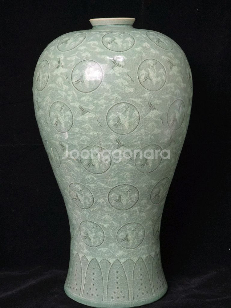 도암 지순탁 청자운학문매병--2