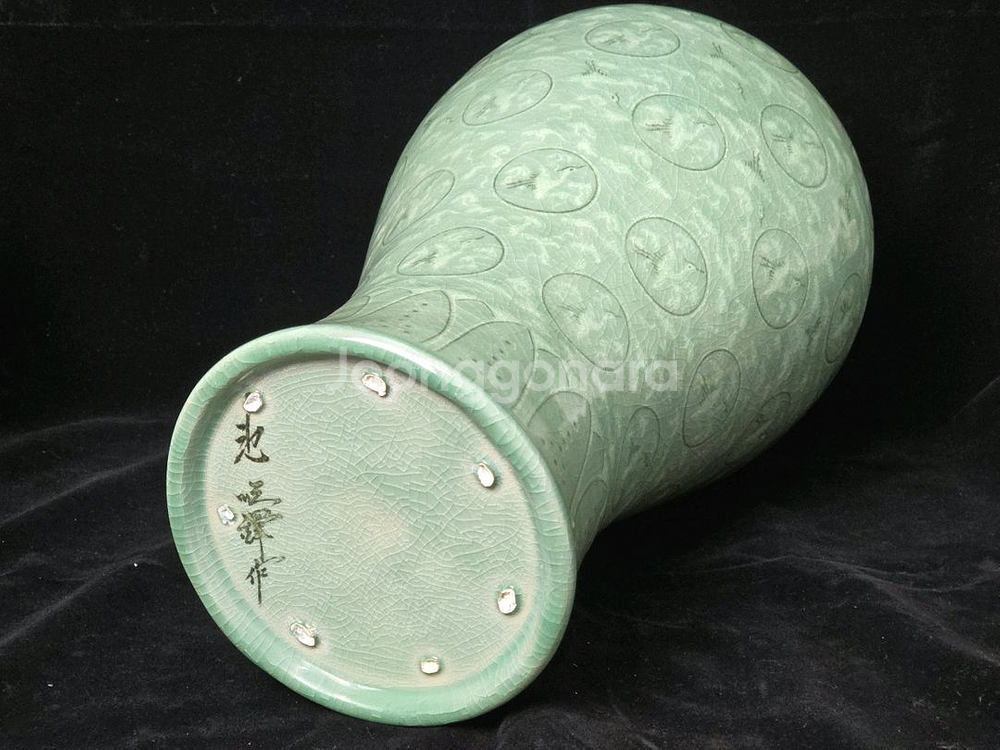 도암 지순탁 청자운학문매병--7