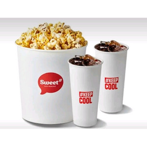 롯데시네마 반반콤보 팝콘L 1, 콜라 2 교환권