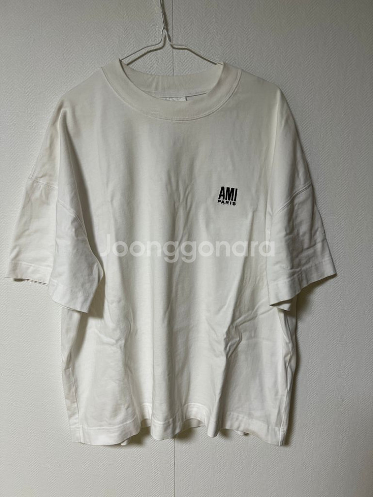 아미 파리스 자수로고 오버핏 반팔 티셔츠 m--0
