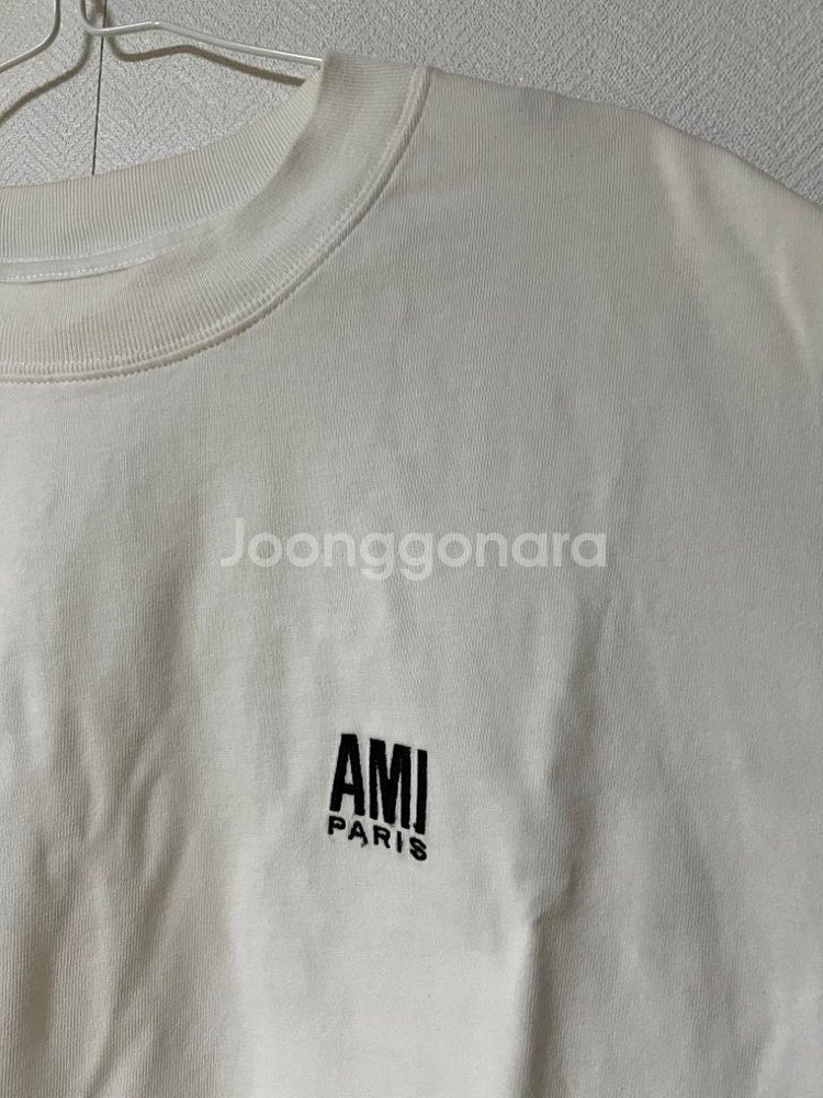 아미 파리스 자수로고 오버핏 반팔 티셔츠 m--1
