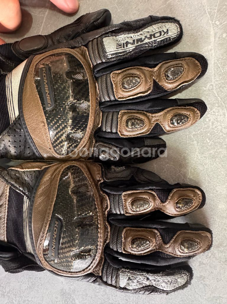 코미네 오토바이 장갑 브라운/블랙--1