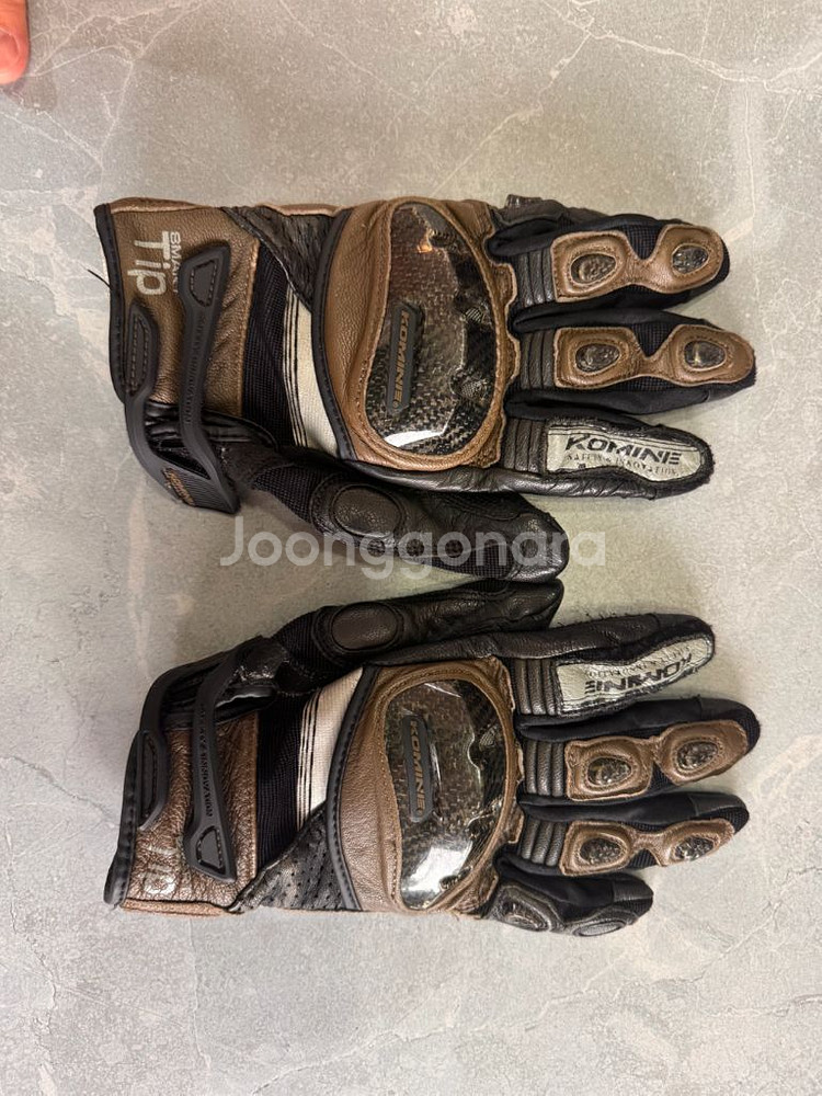 코미네 오토바이 장갑 브라운/블랙--0