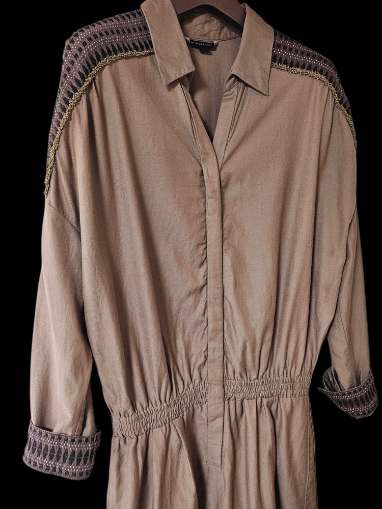 나이스클랍 브라운 밴딩 미디원피스 55 66--3