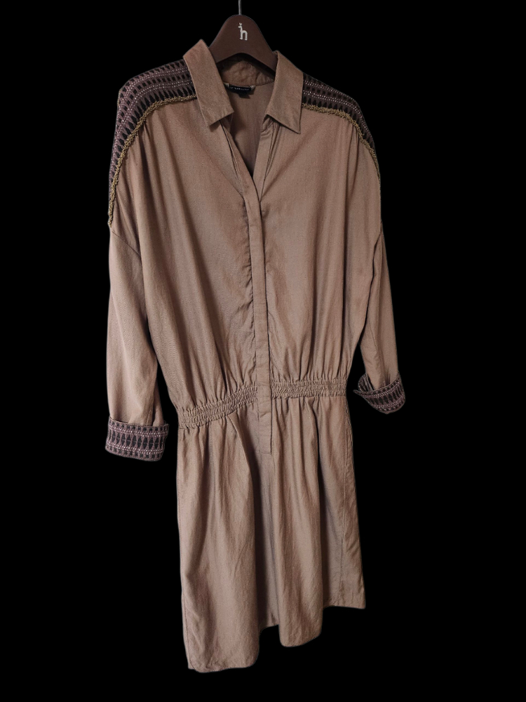 나이스클랍 브라운 밴딩 미디원피스 55 66--4