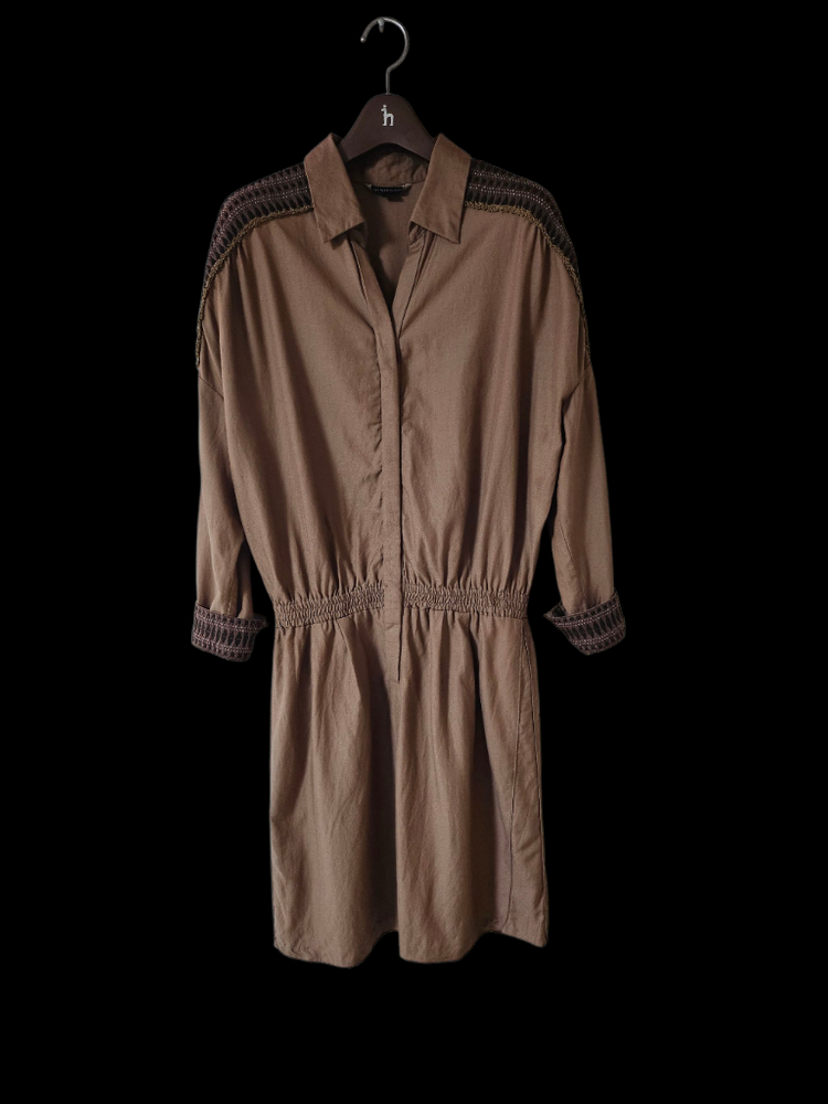 나이스클랍 브라운 밴딩 미디원피스 55 66--5