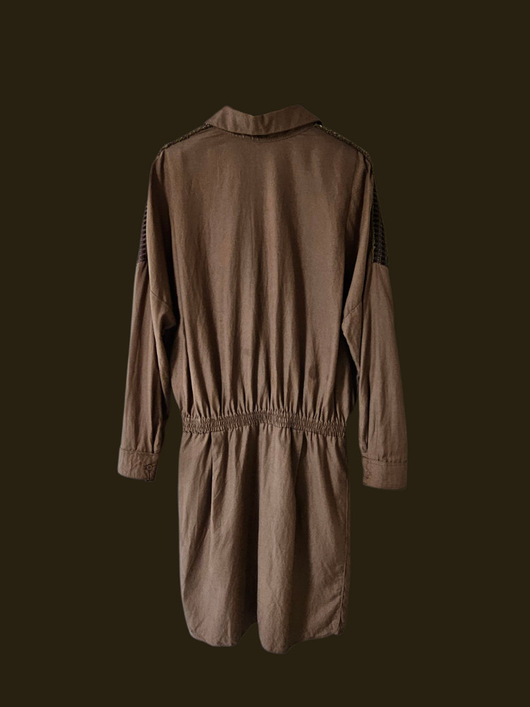 나이스클랍 브라운 밴딩 미디원피스 55 66--7