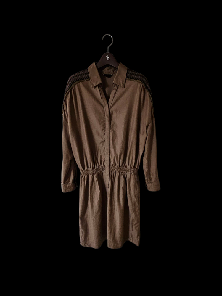 나이스클랍 브라운 밴딩 미디원피스 55 66--6