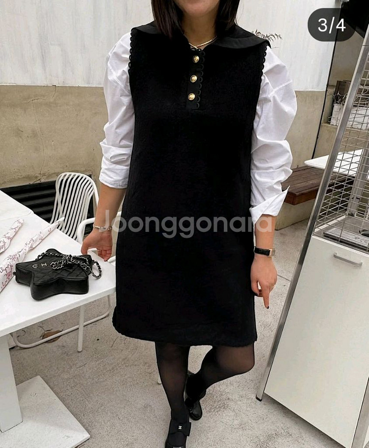 1423 뷰드팍 세일러 트위드 원피스 55~66--1