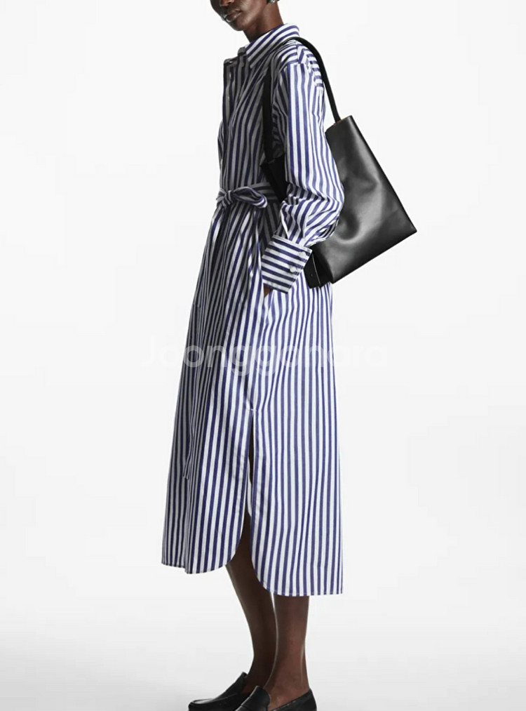 (택포) COS 코스 벨티드 미디 셔츠 드레스 38--1