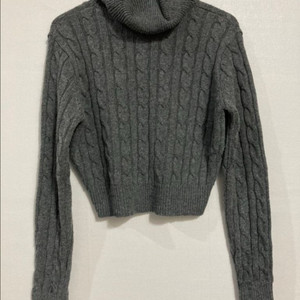 크롭 폴라 니트 티셔츠