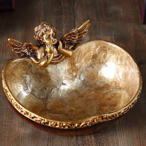 새상품)천연 자개 엔젤 수납함 접시 천사 거실 인테리어