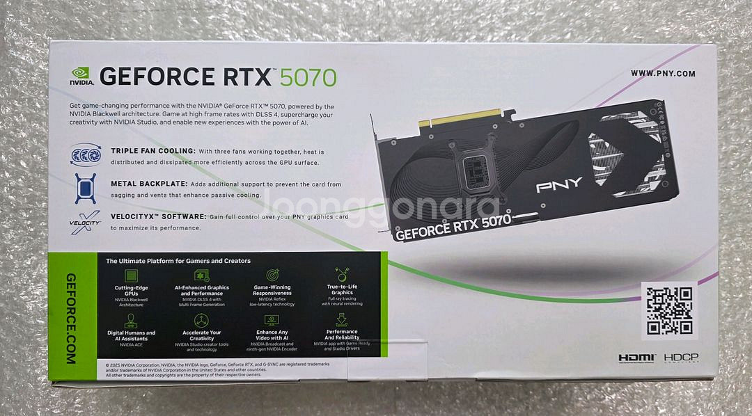 PNY RTX 5070 Triple Fan 미개봉--1