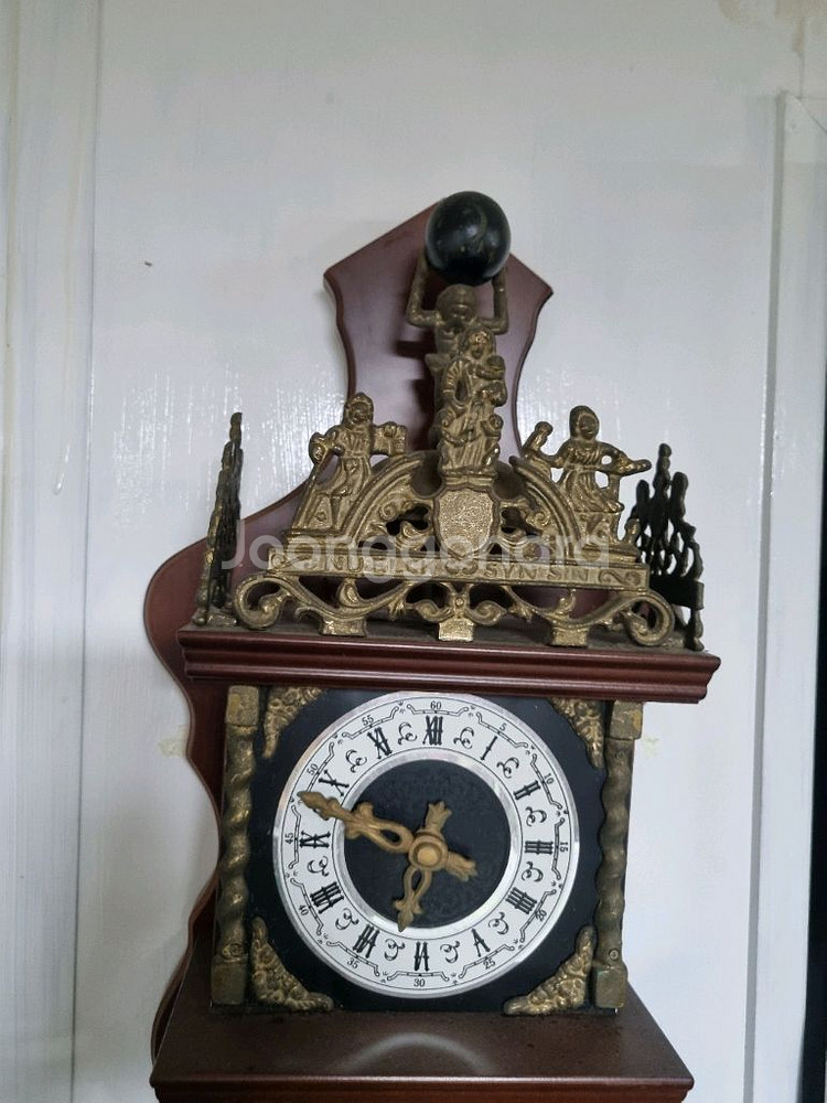 앤틱 터키원목 황동 벽시계--2