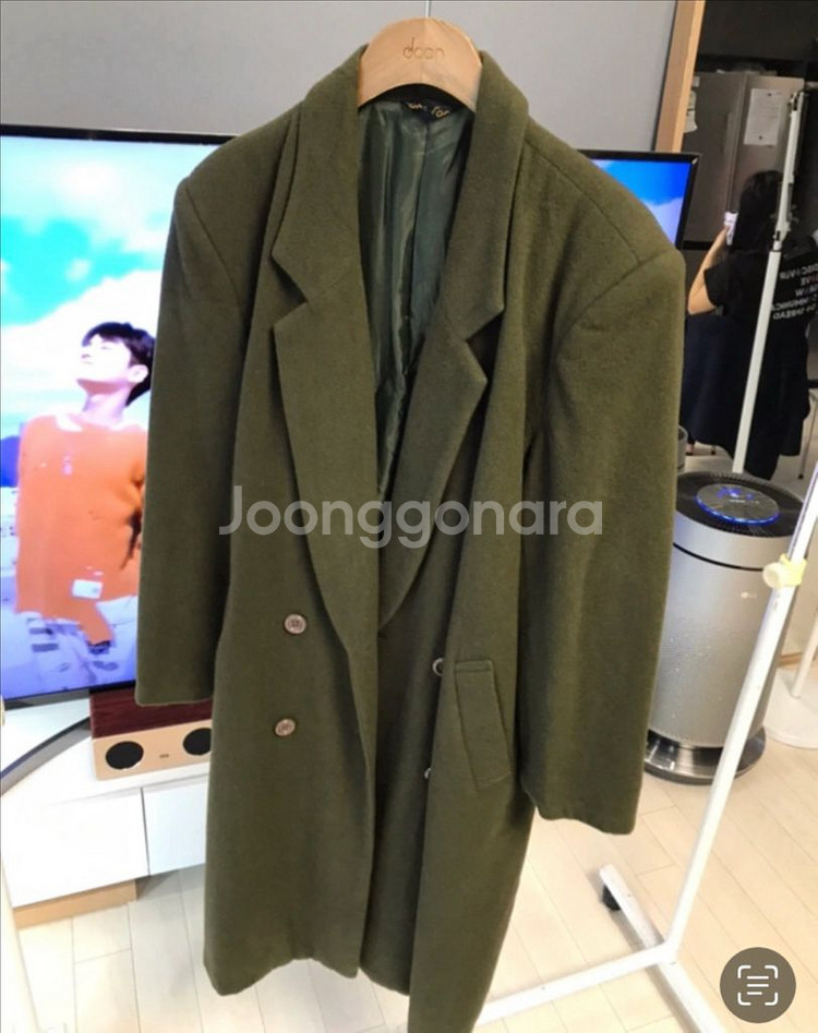 알파탑 박시형 여성 카키 롱코트--0