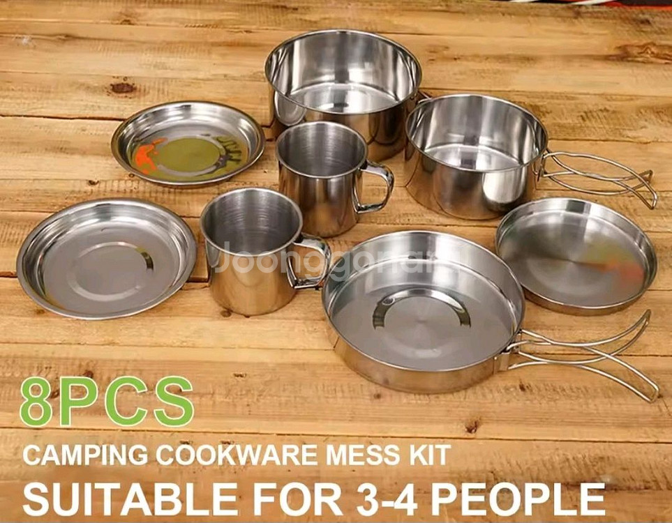 캠핑 스텐 코펠 8종세트(2인세트)- 새상품--7