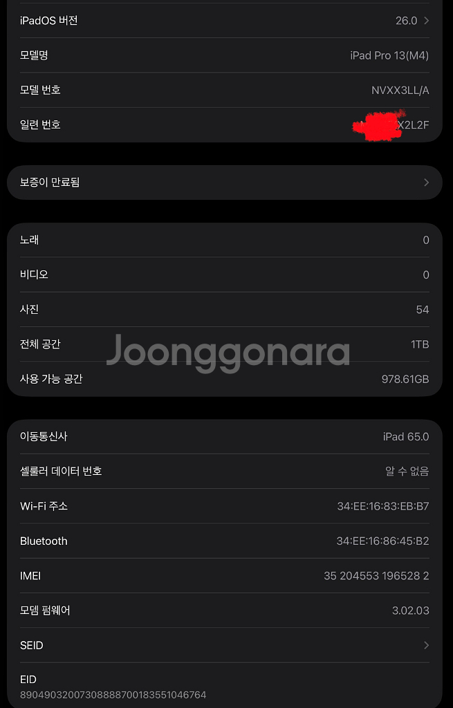 아이패드 프로 M4 13인치 1TB 셀률러--8