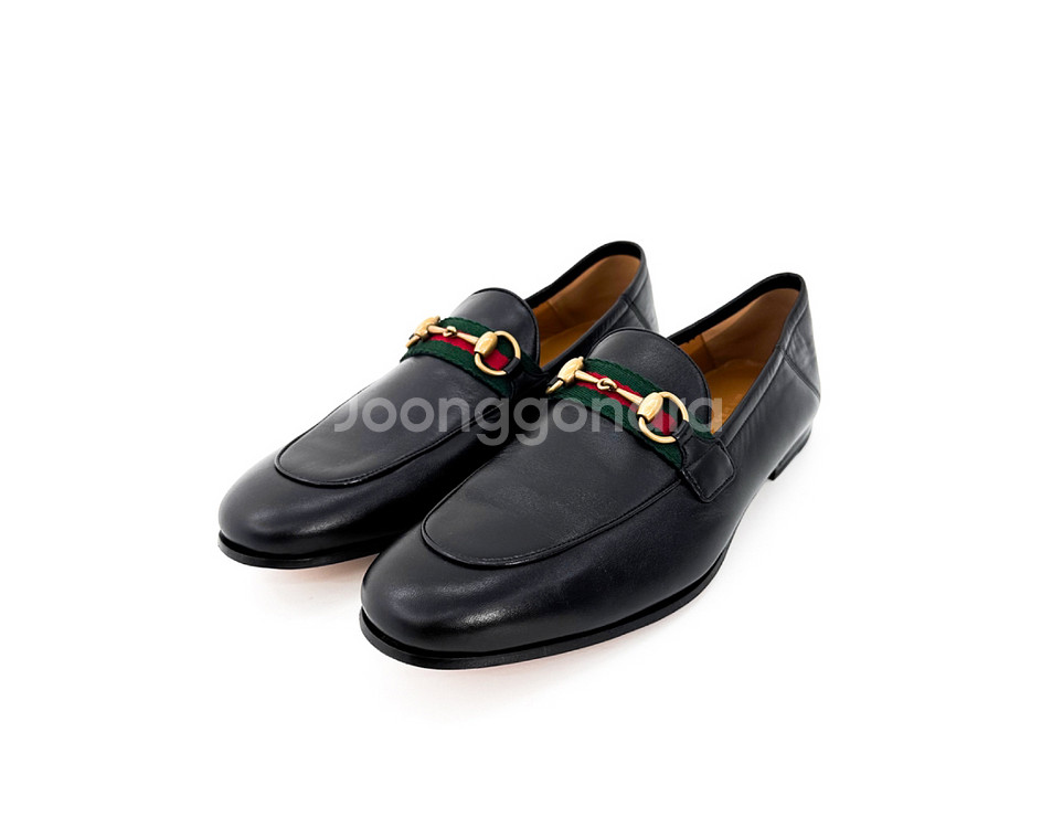 8.5] 구찌 남성 웹 홀스빗 폴더블 레더 슬립온 로퍼--0