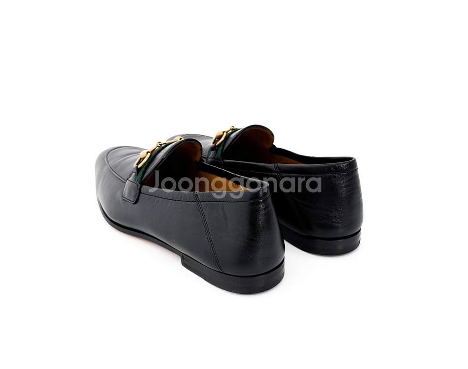 8.5] 구찌 남성 웹 홀스빗 폴더블 레더 슬립온 로퍼--3