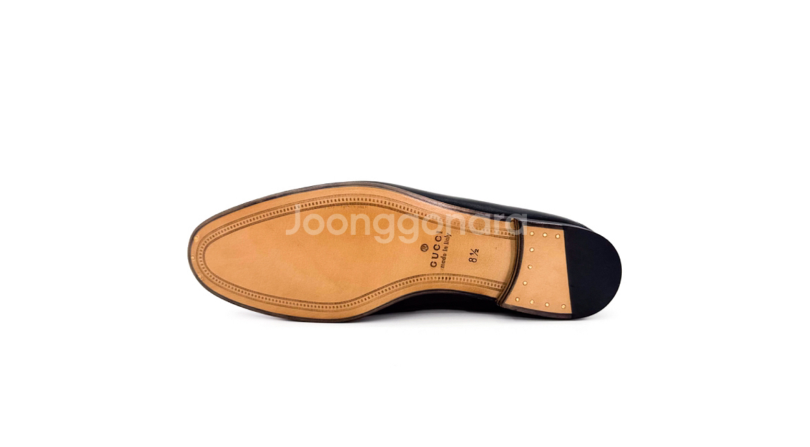 8.5] 구찌 남성 웹 홀스빗 폴더블 레더 슬립온 로퍼--5