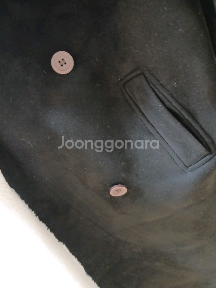 블랙 롱 무스탕 코트--4