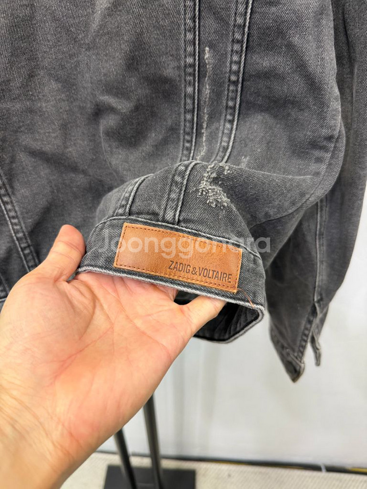 매장핀정품) 쟈딕앤볼테르 데님 자켓 블랙 워싱 S--5