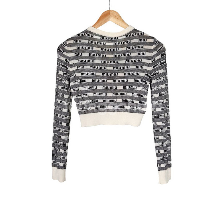 [36] 미우미우 멀티 로고 캐시미어 실크 니트 가디건--2