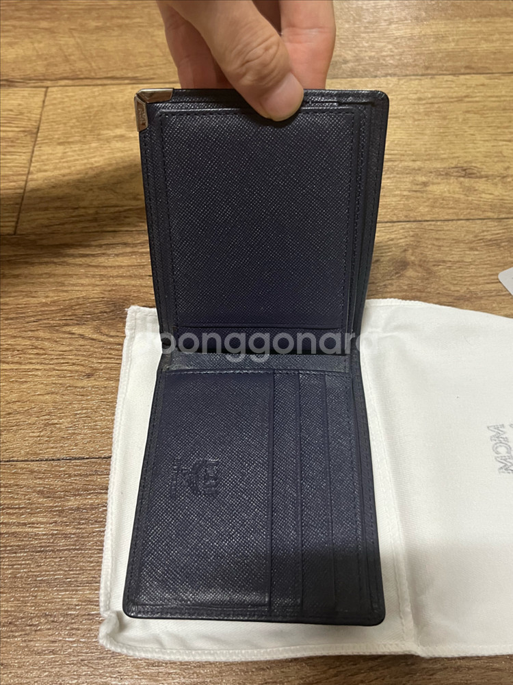 MCM 남성 반지갑 보증서 풀세트 소가죽 남자 엠씨엠--4