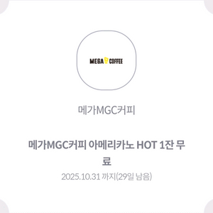 메가커피 아메리카노 HOT 2잔